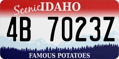 ID license plate 4B7023Z