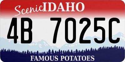 ID license plate 4B7025C