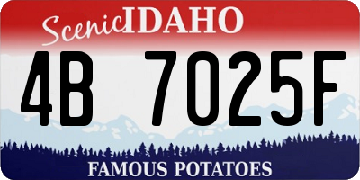 ID license plate 4B7025F