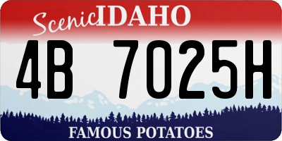 ID license plate 4B7025H