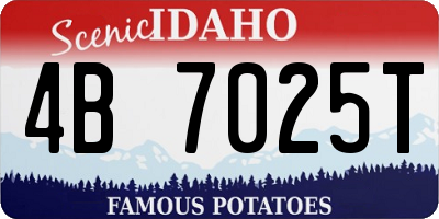 ID license plate 4B7025T