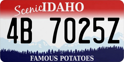 ID license plate 4B7025Z