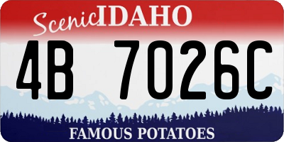 ID license plate 4B7026C