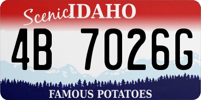 ID license plate 4B7026G