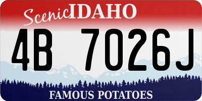 ID license plate 4B7026J