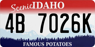 ID license plate 4B7026K