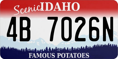 ID license plate 4B7026N