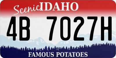ID license plate 4B7027H