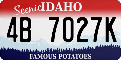 ID license plate 4B7027K