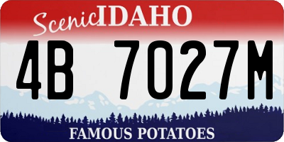 ID license plate 4B7027M