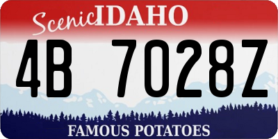 ID license plate 4B7028Z