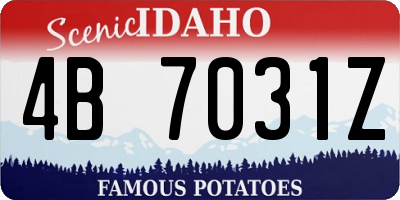 ID license plate 4B7031Z