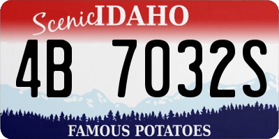 ID license plate 4B7032S