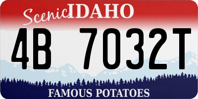 ID license plate 4B7032T