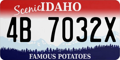 ID license plate 4B7032X