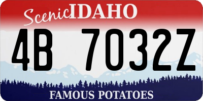 ID license plate 4B7032Z