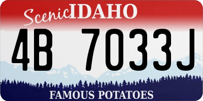 ID license plate 4B7033J