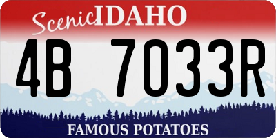 ID license plate 4B7033R