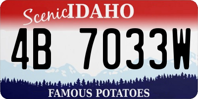 ID license plate 4B7033W