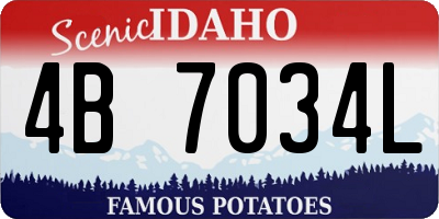 ID license plate 4B7034L