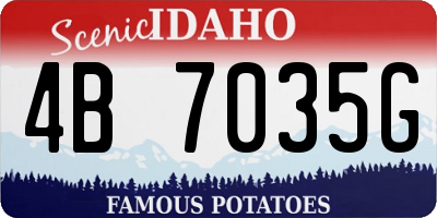 ID license plate 4B7035G