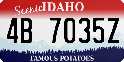 ID license plate 4B7035Z