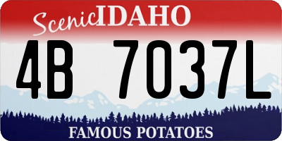 ID license plate 4B7037L