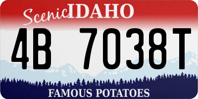 ID license plate 4B7038T