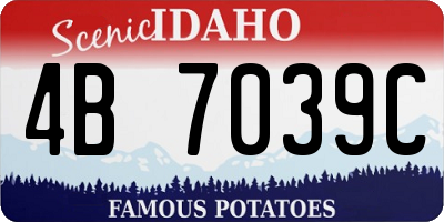 ID license plate 4B7039C