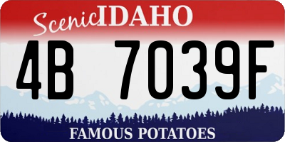 ID license plate 4B7039F
