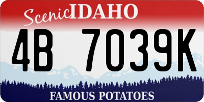 ID license plate 4B7039K