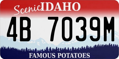 ID license plate 4B7039M