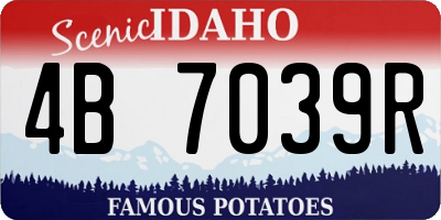 ID license plate 4B7039R
