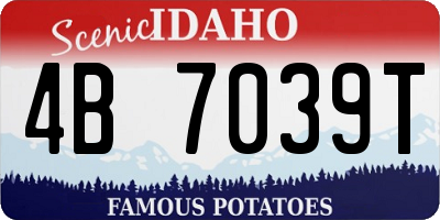 ID license plate 4B7039T