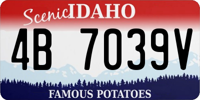 ID license plate 4B7039V
