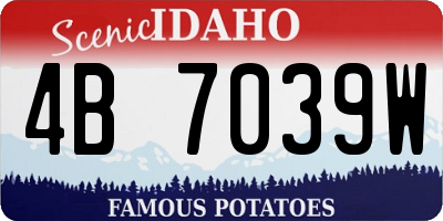 ID license plate 4B7039W