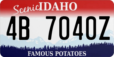 ID license plate 4B7040Z