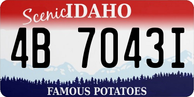 ID license plate 4B7043I