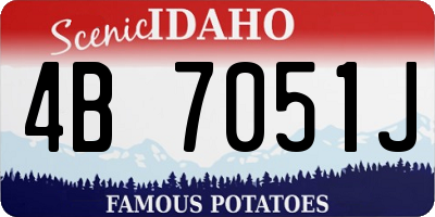 ID license plate 4B7051J