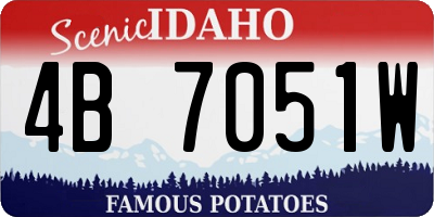 ID license plate 4B7051W