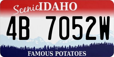 ID license plate 4B7052W
