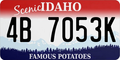 ID license plate 4B7053K