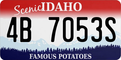 ID license plate 4B7053S