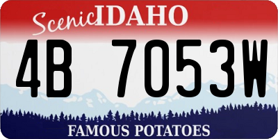 ID license plate 4B7053W