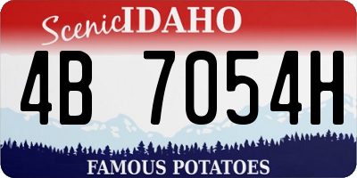 ID license plate 4B7054H