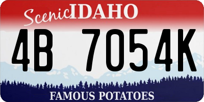 ID license plate 4B7054K