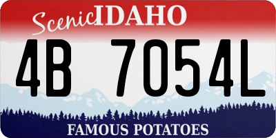 ID license plate 4B7054L