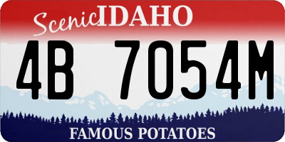 ID license plate 4B7054M