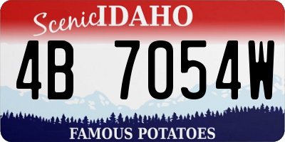 ID license plate 4B7054W