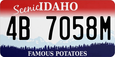 ID license plate 4B7058M
